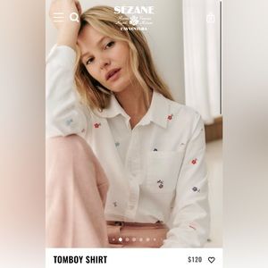 Sezane Floral Tomboy Shirt